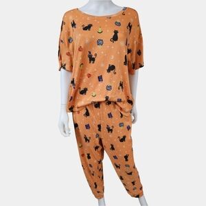 Way To Celebrate Scaredy Cat 2 Piece Halloween Pajama Set Size 3X